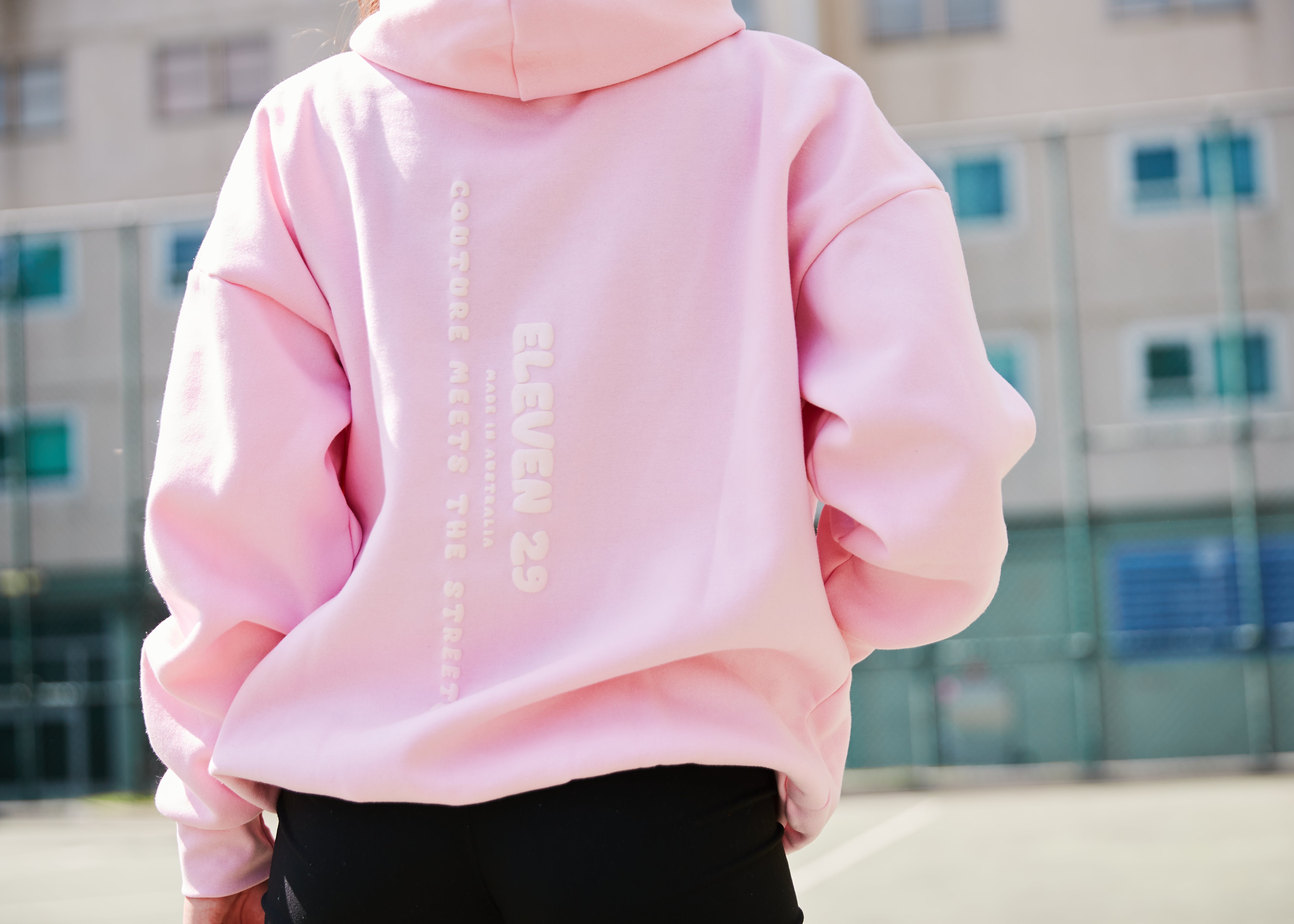 Baby Pink Puff Boxy Unisex Hoodie eleven29 Street Couture